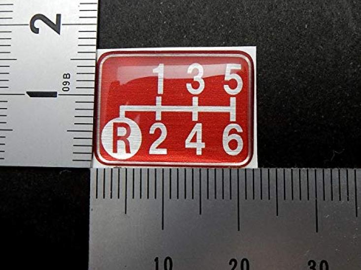 Tuningfan Shift Pattern Lower Left for Manual Transmission Emblem, Red, R, 6-Speed Vehicles, Ranger, Forward, Condor, Red, SPE-R603