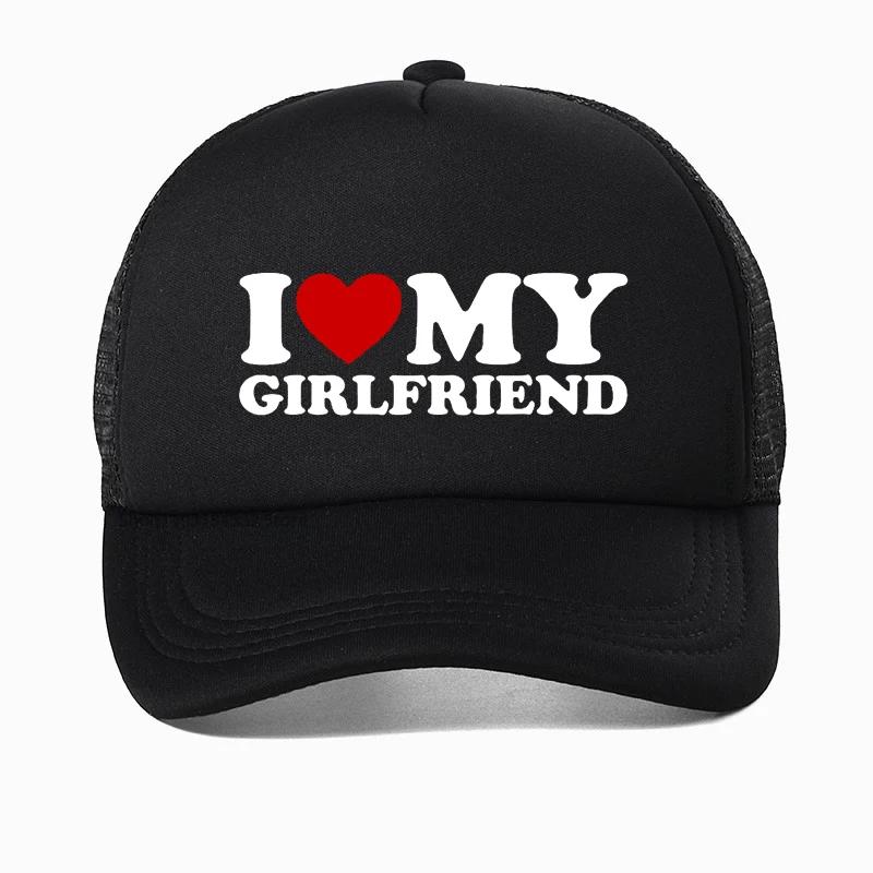 Ich Liebe Herz Meine Freundin Baseballkappe hohe Qualität Golfhüte Geburtstagsgeschenk cool Netz Atmungsaktiv Truckerhut Kappe