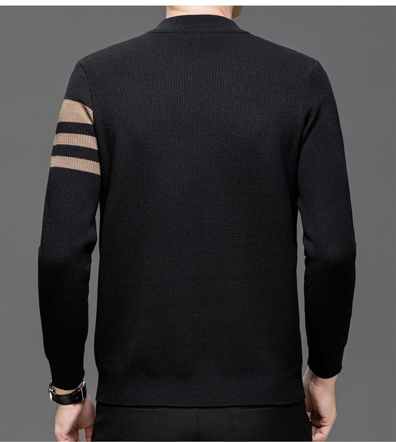 Men's High-End Knitwear Sweater - Autumn/Winter New Style, Round Neck, Long Sleeve, Fashionable Casual Base Layer for Middle-Aged and Young