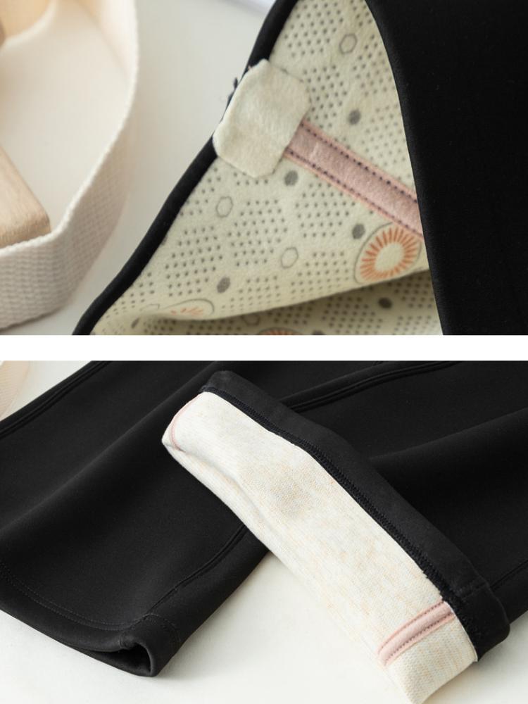 Black High Waist Micro Flare Women's Pants Autumn And Winter Plus Velvet Trousers Stretch Leggings Thermal Female Pants