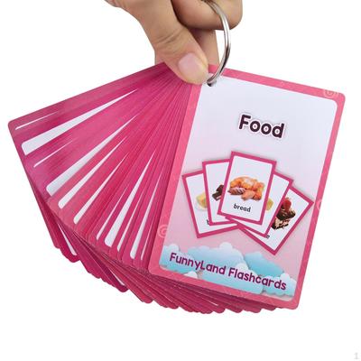 35 Pieces Food Flash Cards English Words Learning Educational Toddlers Toys for Activity