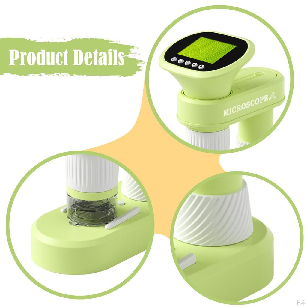Handheld Digital Kids Microscope Educational 1000x Portable Pocket Miniscope for 5-7 Children Boys