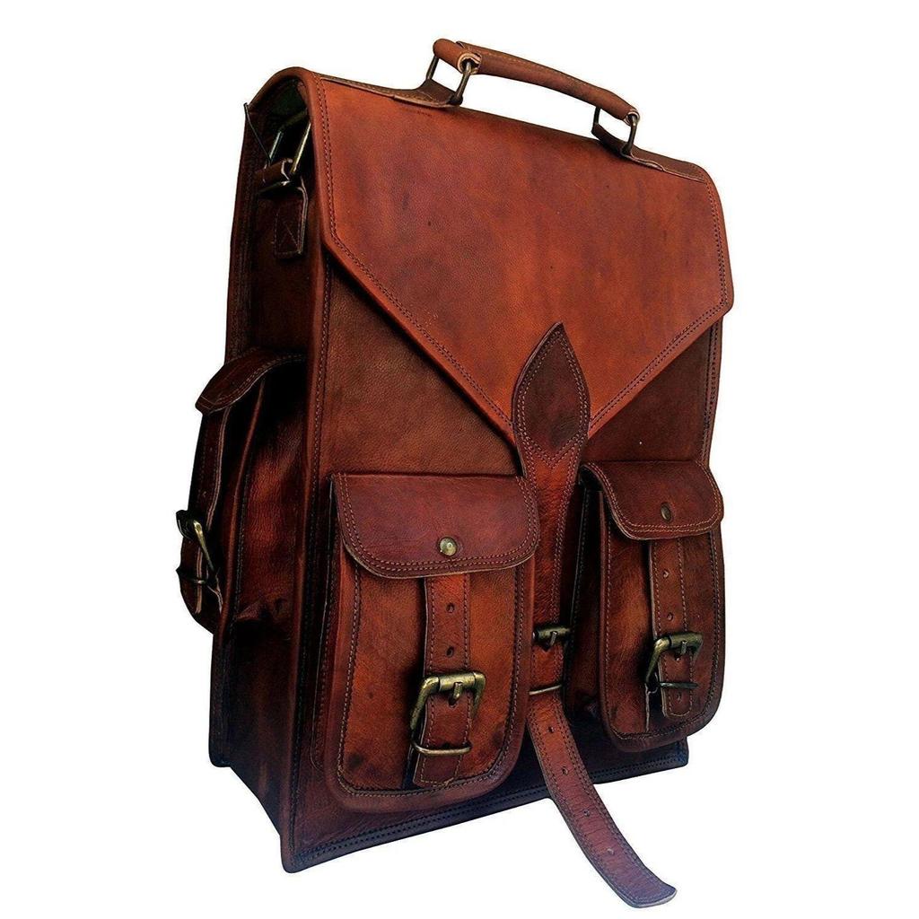 Leather Bag Backpack Rucksack Vintage Men's Laptop Messenger Crafts Genuine New