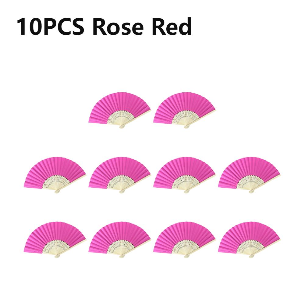 Bamboo Folding Fan Solid Color DIY Paper Decorative Fans Party Decor Art Craft Chinese Dance Fan Home Ornaments Gift Fans