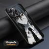 Makima X mitaka asa Chainsaw Phone Case For iPhone 16 15 14 13 12 11 Plus Pro Max  High-end Luxury Magsafe Sheepskin
