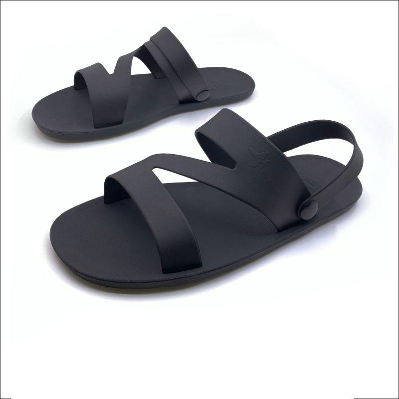 

2024 Сандалии для мужчин Мягкие резиновые шлепанцы Летняя мода Дышащая повседневная обувь для мужчин 38 чёрный