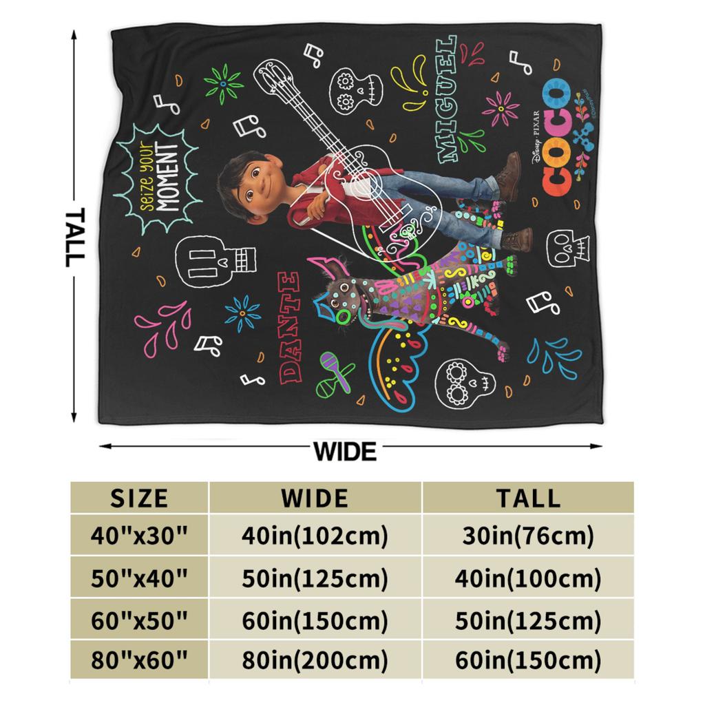 Coco Miguel und Dante Pack den Moment ein Flanell-Decke Tragbar Leicht Dünn Überwurfdecke Heim-Bettwäsche Überwürfe Teppichstück