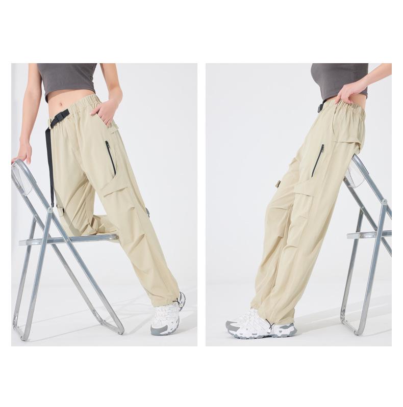 2025 Dámské ležérní voděodolné pracovní kalhoty s více kapsami: Jarní rovné nohavice, Větruodolná bunda pro venkovní sporty