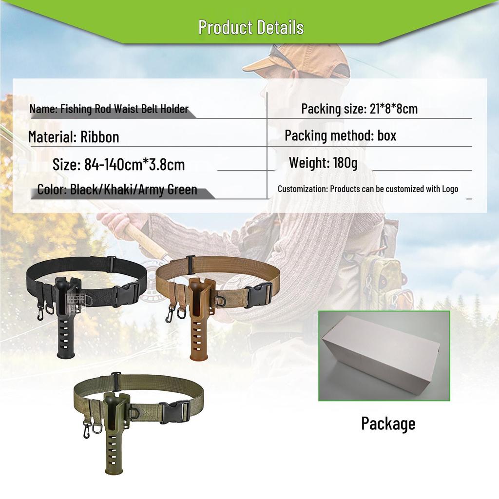 Portable Fishing Rod Holder Waist Belt for Rock Fishing