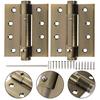2Pcs Self Closing Hinges for Doors Heavy Duty Spring Hinge Auto Close Mechanism for Wood Screen Doors Basement Bathroom Cabinet