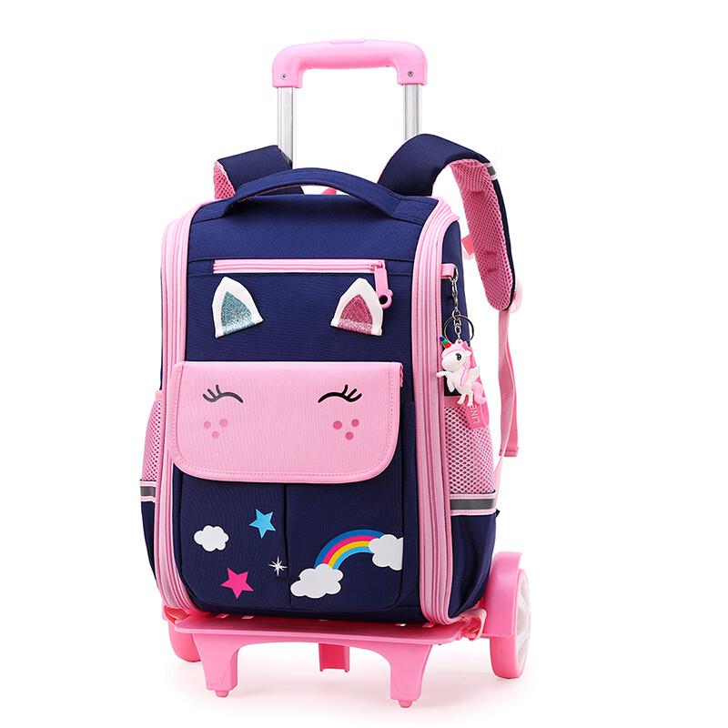 ZIRANYU Detachable Kids Rolling School Backpack