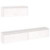 3 Piece TV Cabinet Set White Solid Pine Wood