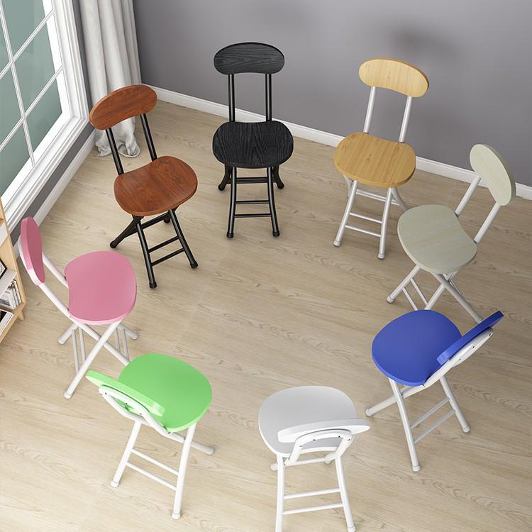 Portable Folding Dining & Leisure Chair with Backrest - Adult Indoor/Outdoor Round & Tall Stool