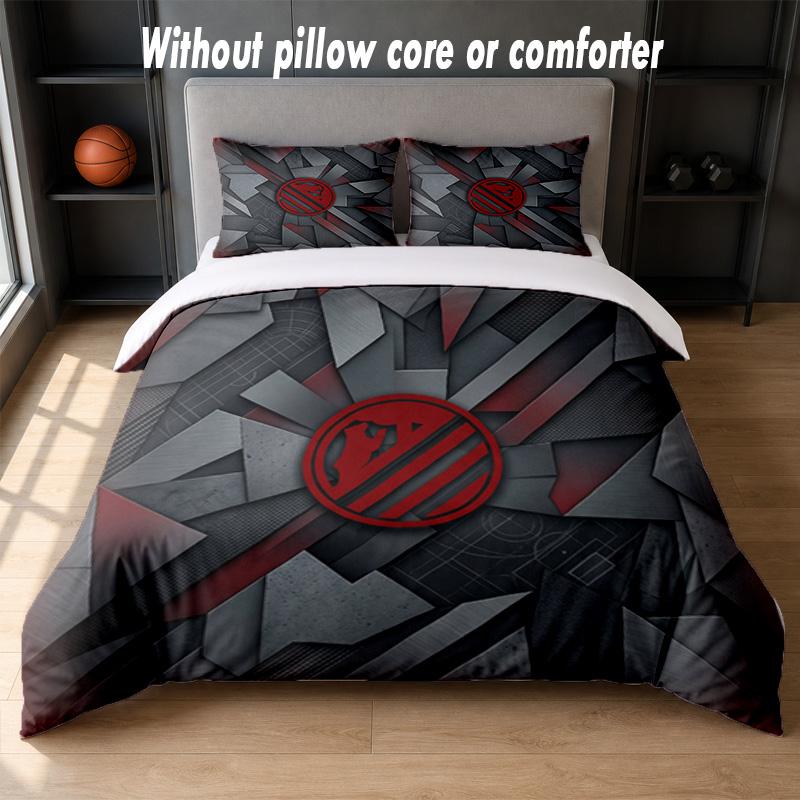 Set Biancheria da Letto Design Atletico Madrid 1 Copripiumino + 2 Federe Morbido Traspirante Biancheria da Letto per la Casa