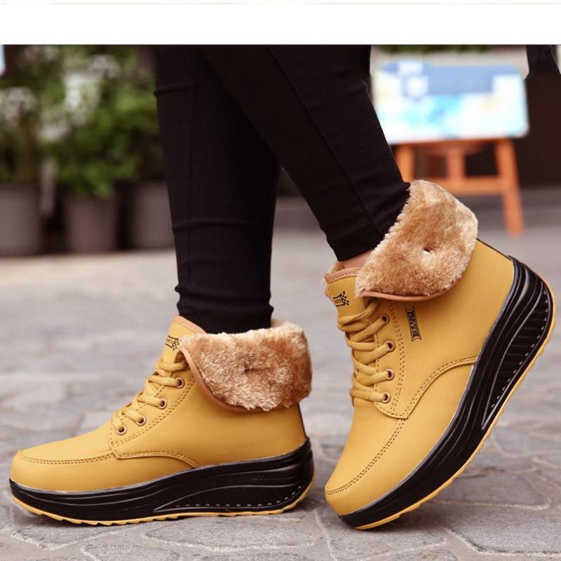 Women's fashion high top warm arch support thick sole soft elastic comfortable shock absorption waterproof non-slip leisure snow boots cotton shoes