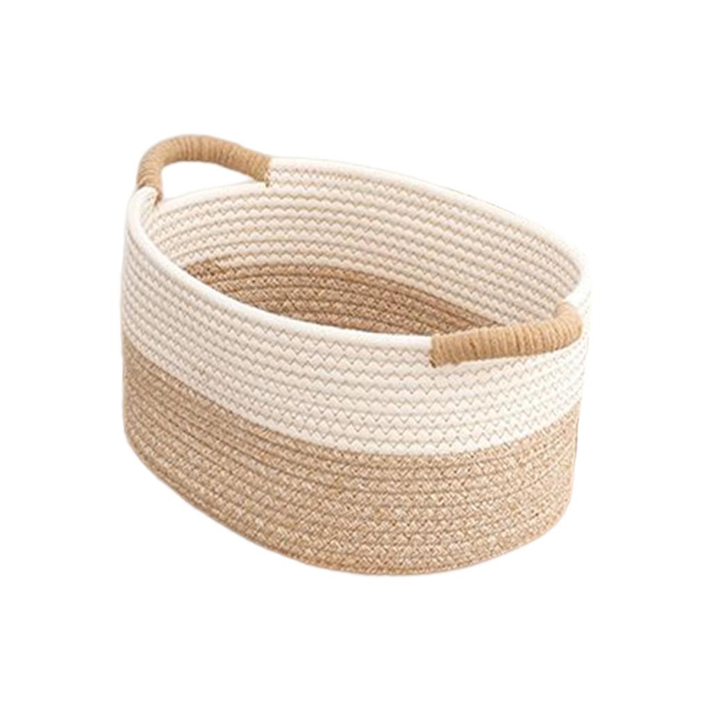 Nordic Cotton Rope Woven Storage Basket Handcrafted Storage Bins Makeup Cosmetic Holder for Living Room Bedroom Tabletop Clothes