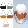 Coffee Cup Cover Chain Portable Pu Leather Drink Soda Bag Hanging Portable Heat Insulation and Ironing Cup-Cover