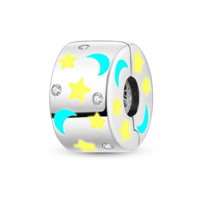 Lucky Star Serie Kupfer Funkelnder Stern Herz Perlen Charms Anhänger Passt Original Armband Geschenk für Frauen