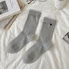 Female Spring and Autumn Love Embroidery Sweat Breathable Boneless In The Tube Pile Pile Cotton Socks