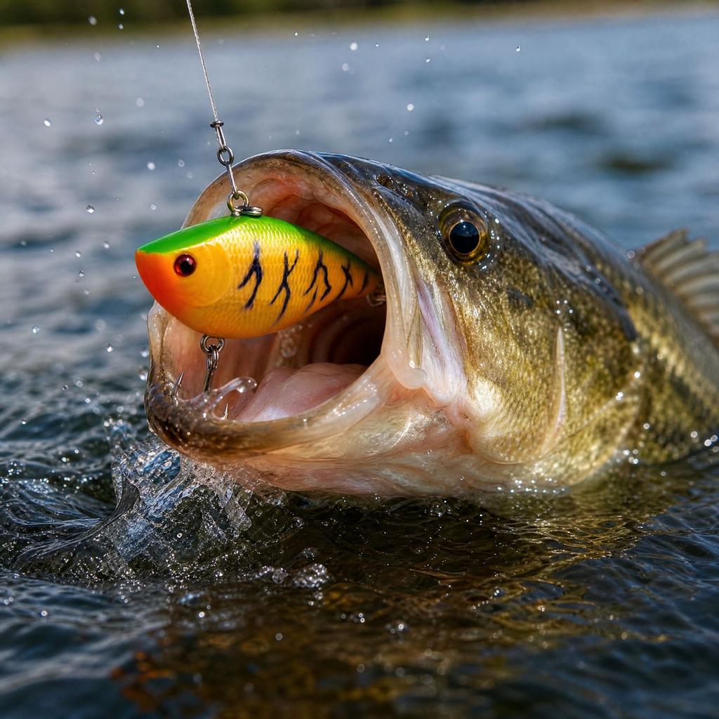 Fishing, Small Hard Crankbait, Mandarin Fish Pattern Plastic Body for Fishing