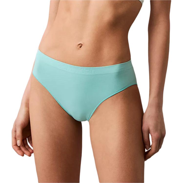 Calvin Klein Solid Comfortable Stretch Mid-Rise Triangle Swim Briefs Women swimwear Blue QD3960-331
