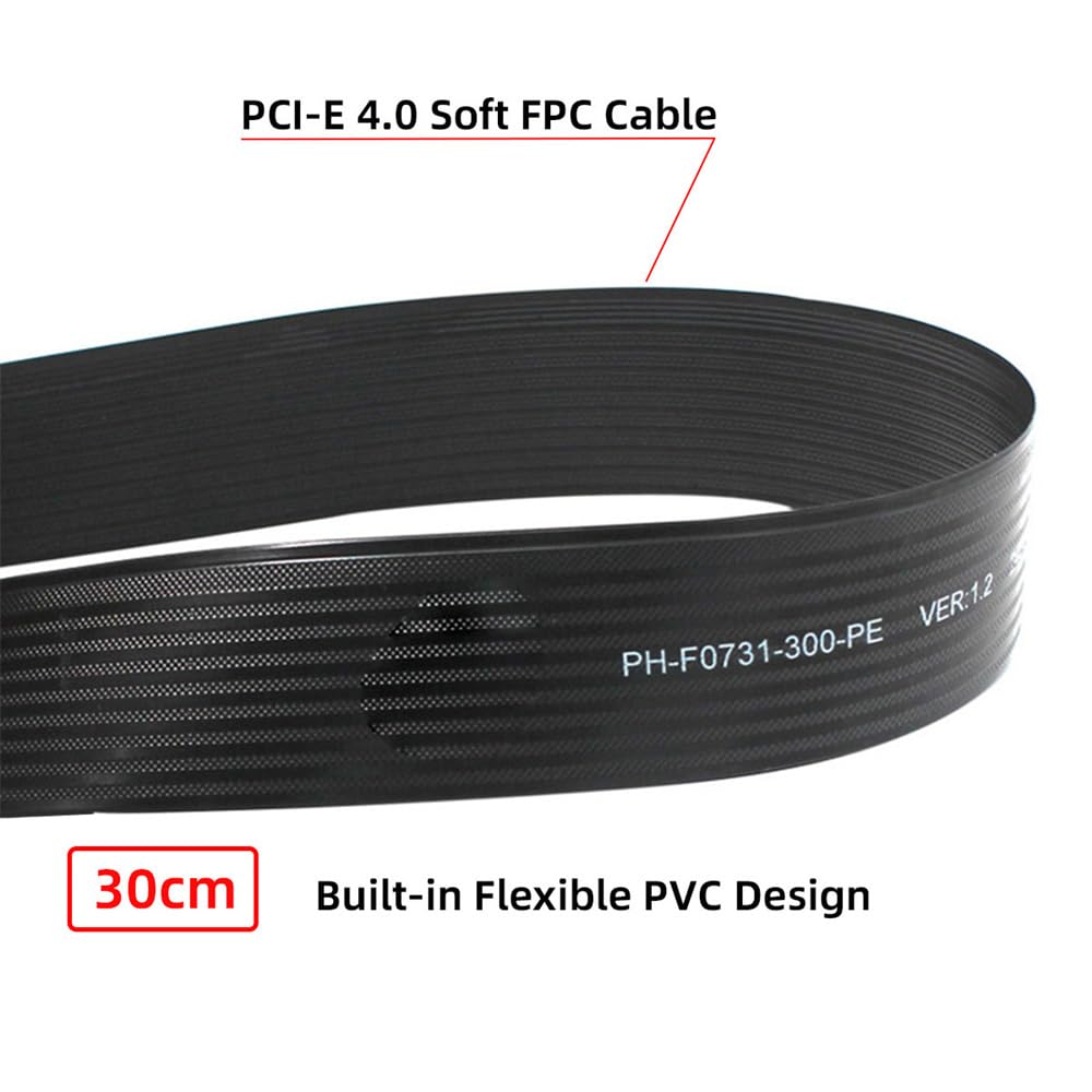 Xiwai NGFF NVME SSD Extender Card Flexible Express Extension Cable 30cm Right Angle 90 Degree Riser Adapter for Mainboard SSD M-Key PCI-E 4.0