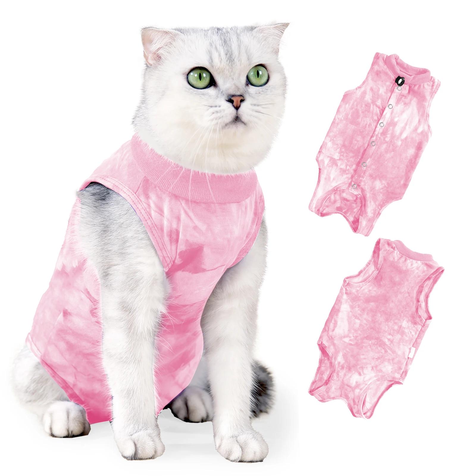 

Cat Sterilization Vest for Small Medium Cats Anti-licking Surgery Recovery Care Suit Puppy Kitten Outfits Cat Supplies S рожевий
