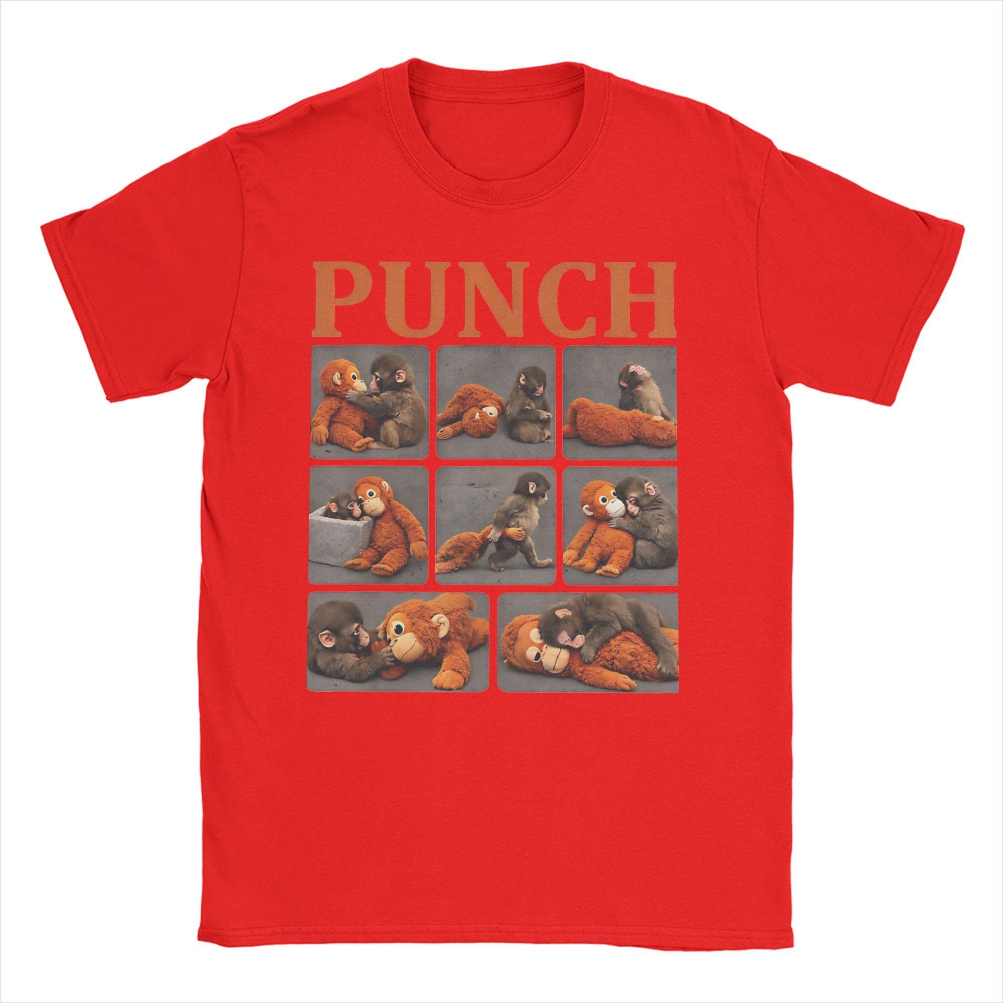 Baby Monkey Punch Cute Monkey Punch T Shirt Summer Hippie T Shirts Unisex Cotton O Neck Plus Size Clothes ShortSleeved S