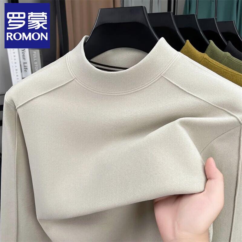 Romens Men s Double-sided Thermal Mock Neck Pullover L