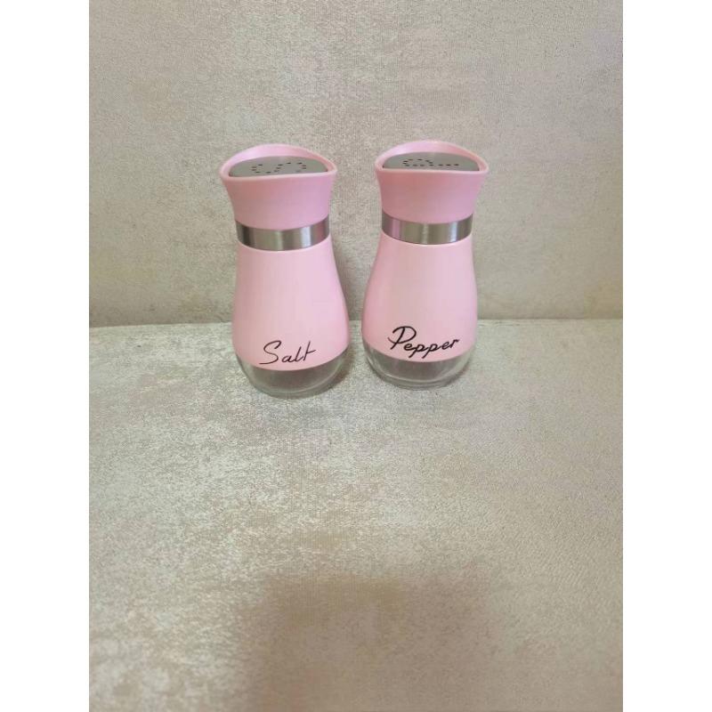 

2PCS Salt and Pepper Seasoning Bottle Set, 4 oz glass bottomed salt and pepper seasoning bottle, refillable design after use