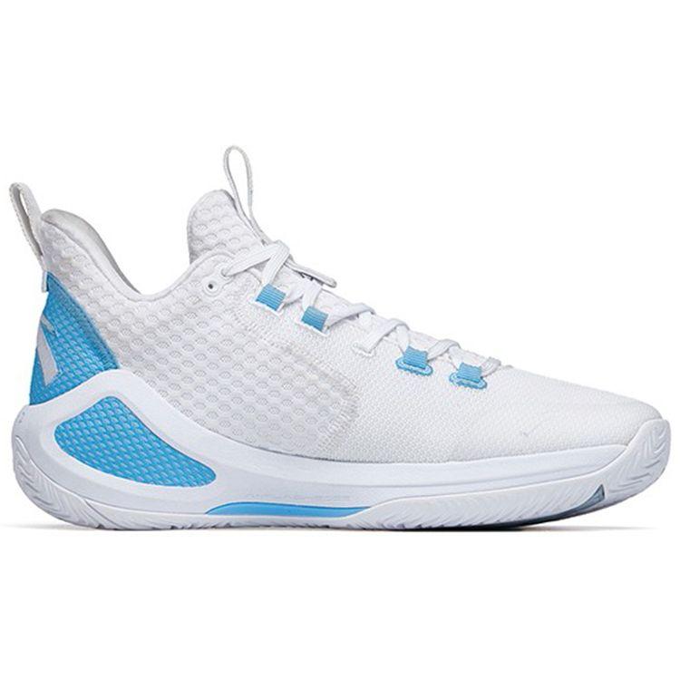 Anta Shape 3 Nitrogen Technology Shock Absorption Non-Slip Wear-Resistant Mid-Top Basketball Shoes Men Sneakers White Blue 112211601-2