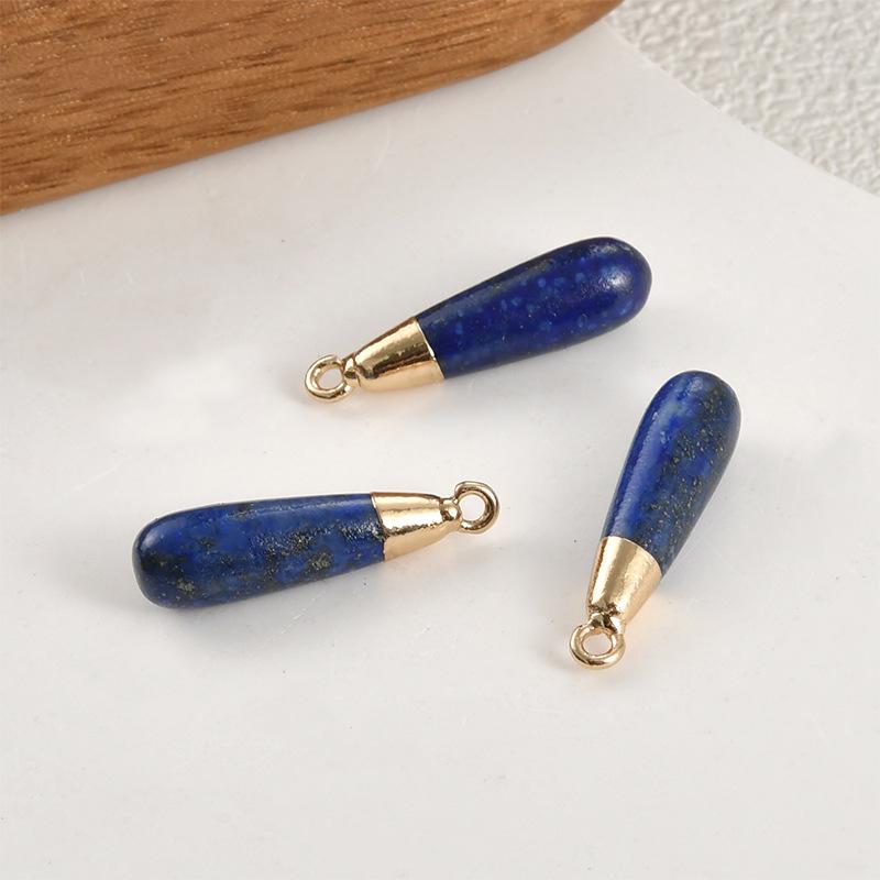 Gold-Plated Amethyst Rose Quartz Tiger's Eye Teardrop Pendant Earrings Necklace Accessory