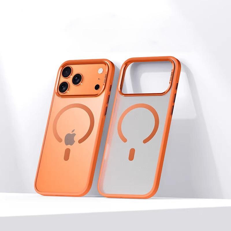 Luxury Matte Hybrid Magnetic Phone Case For iPhone 17 Pro Max 17 Pro 17 Air Translucent Alloy Lens Frame Shockproof Hard Cover