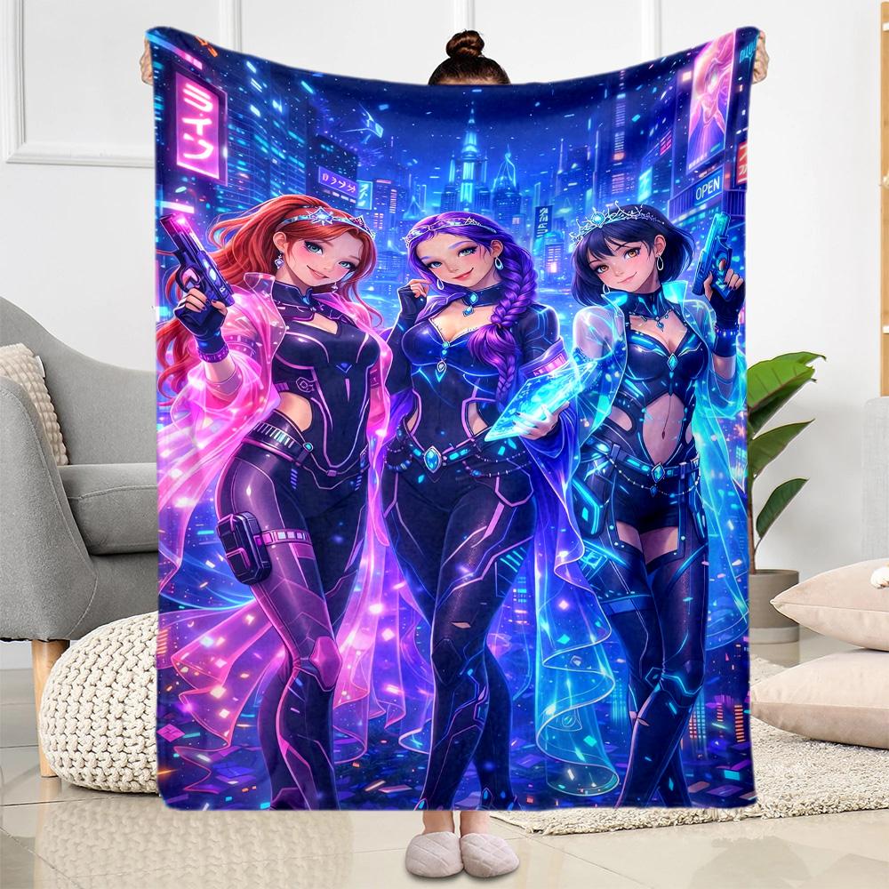 1pc K-Pop Coloring Book Blanket Comfortable Soft Lightweight Multi Seasonal Blanket for Travel Camping Picnics Sofa Office Bedroom Gift Friends