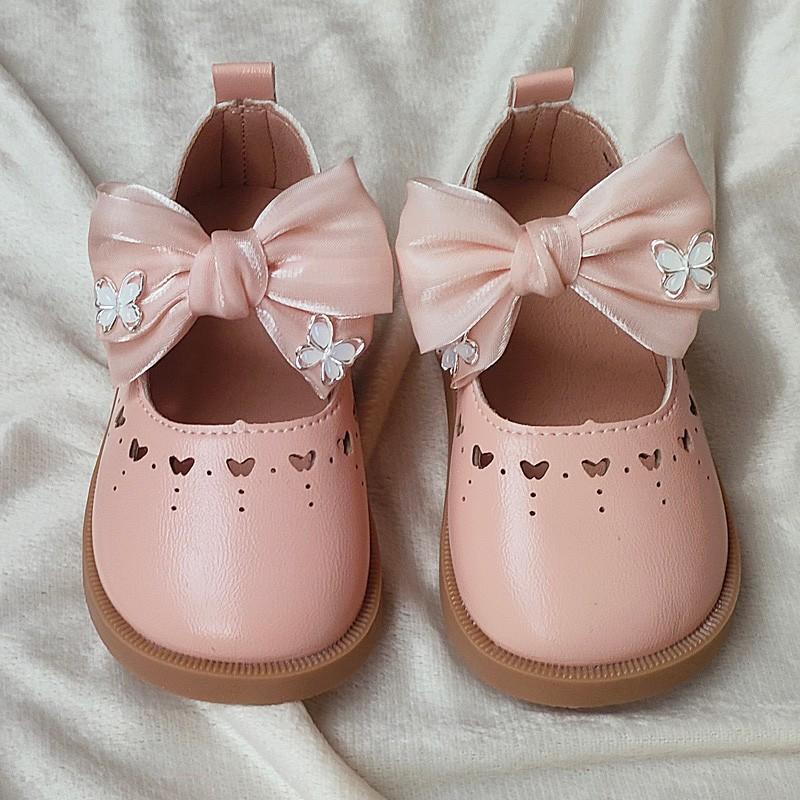 

Baby girl leather shoes 2025 spring and autumn new girls foreign style bow single shoes soft sole children fashion princess shoes tide 21-25 yards, 5 pairs in one hand розовый