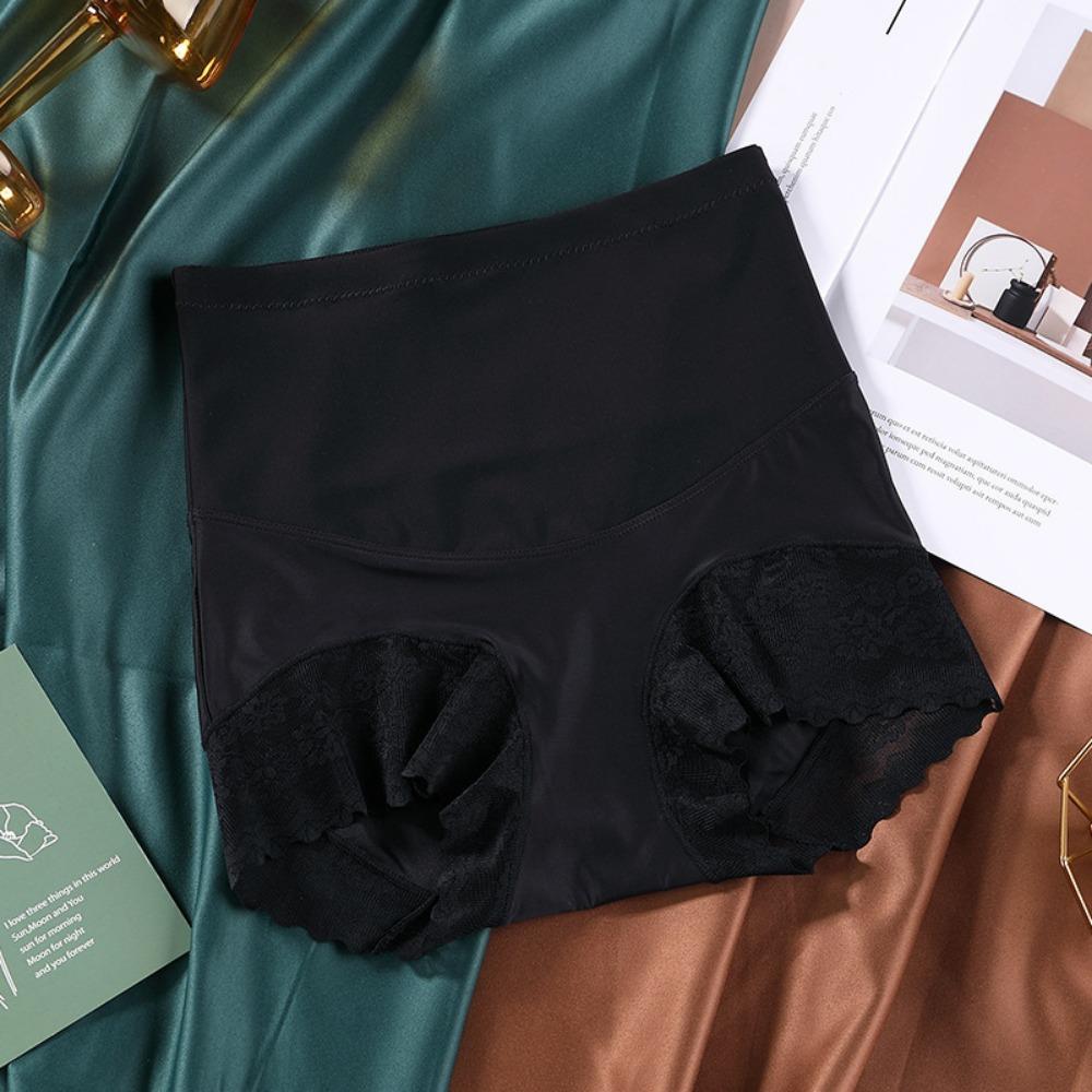 High Waist Belly Shaping Pants Women's Breathable Underwear Bacteriostatic Cotton Bottom Crotch Shaping Hip Wrap Without Hip Clip Lace Hip Lifting Pan