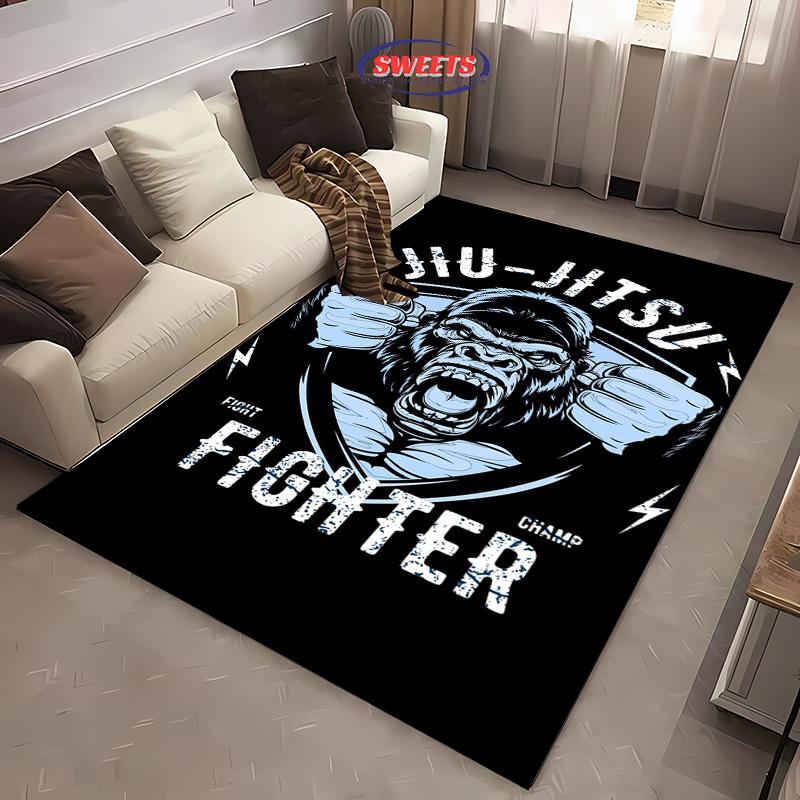 Jiu-Jitsu Warrior Japanese Bjj Gi & Black Belt Mma Rug,Carpet for Living Room Bedroom Sofa Doormat Decor Non-slip Floor Mat Gift