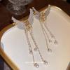 Pearl Flower Butterfly Hair Pin Fashion Chain Tassel Hair Accessories Women Grab Shark Clips