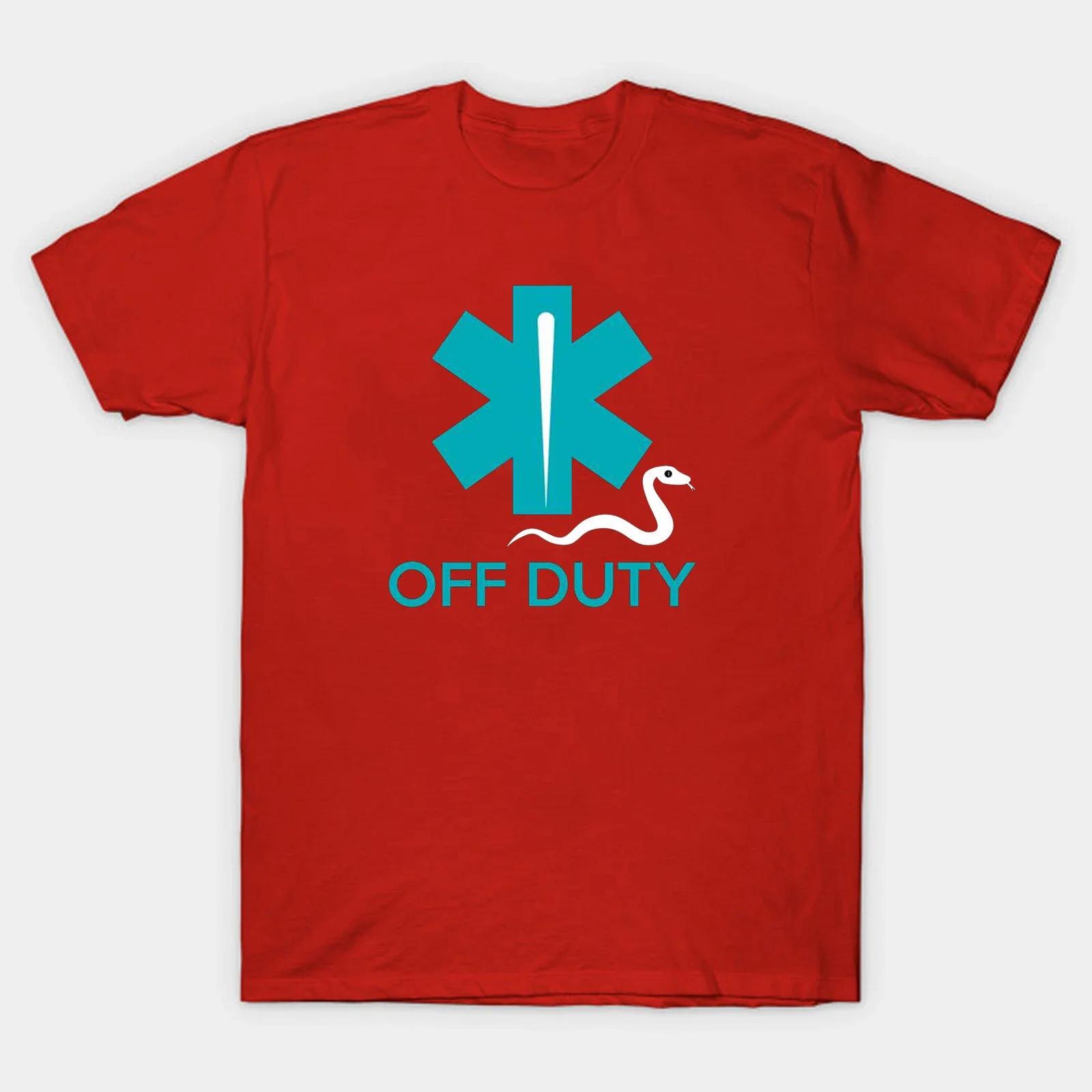 Funny EMS EMT Paramedics Worker Snake Off Duty TShirt 100 Cotton ONeck Summer Short Sleeve Casual Unisexs Tshirt Size S3XL S