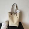 Canvas Bag Solid Color Large Capacity Student Handbag Women's Shoulder Bag Underarm Bag