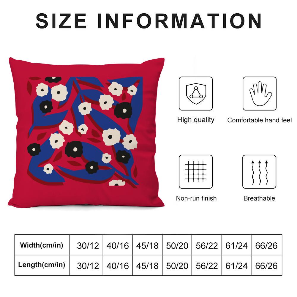 Classic Flower Cushion Cover Short Plush Double-Sided Print Square Throw Pillow Covers Sofa Home Cushion Decor