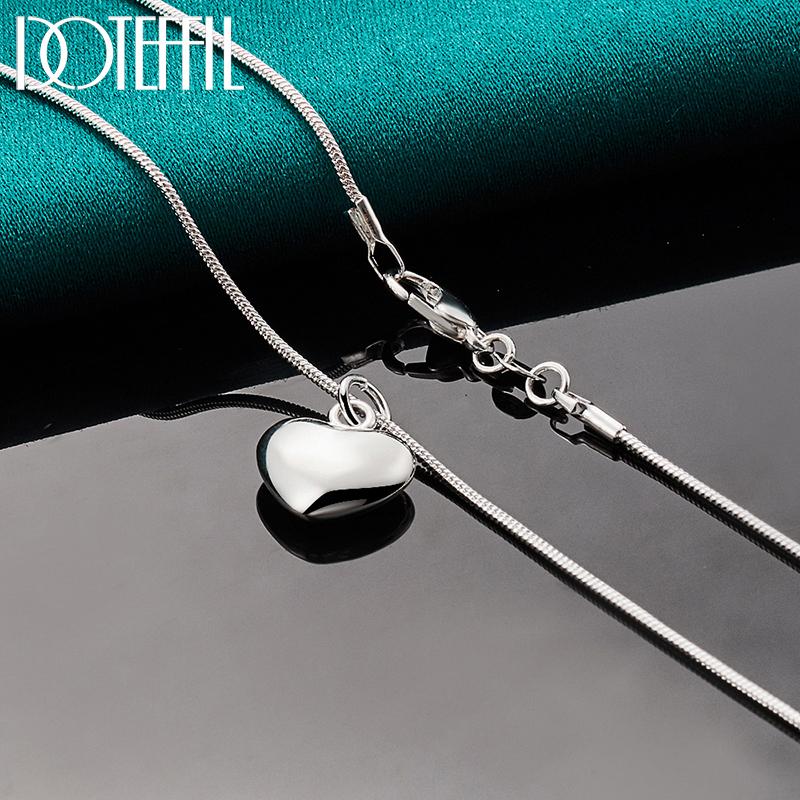 

Романтическое ожерелье-змейка в форме сердца из стерлингового серебра 925 пробы, модные свадебные украшения S-45CM