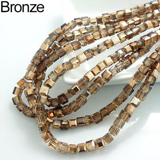 DIY Cube Loose Spacer 4mm Beads Jewelry Findings 100 τμχ