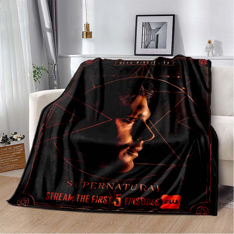 2026 New Supernatural Dean Sam Printed Blanket flannel Sofa Bed Cover for Four Seasons Comfortable Sleep Portable Warm Blanket