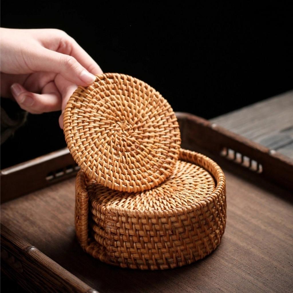 1PC Retro Style Round Coaster, Table Mat, Suitable for Home and Kitchen Decoration