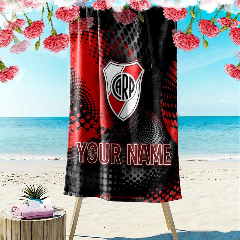 Name Benutzerdefinierter River Plate Druck Strandtuch, Großes Weiches Schnelltrocknendes Handtuch für Strand Camping Schwimmen