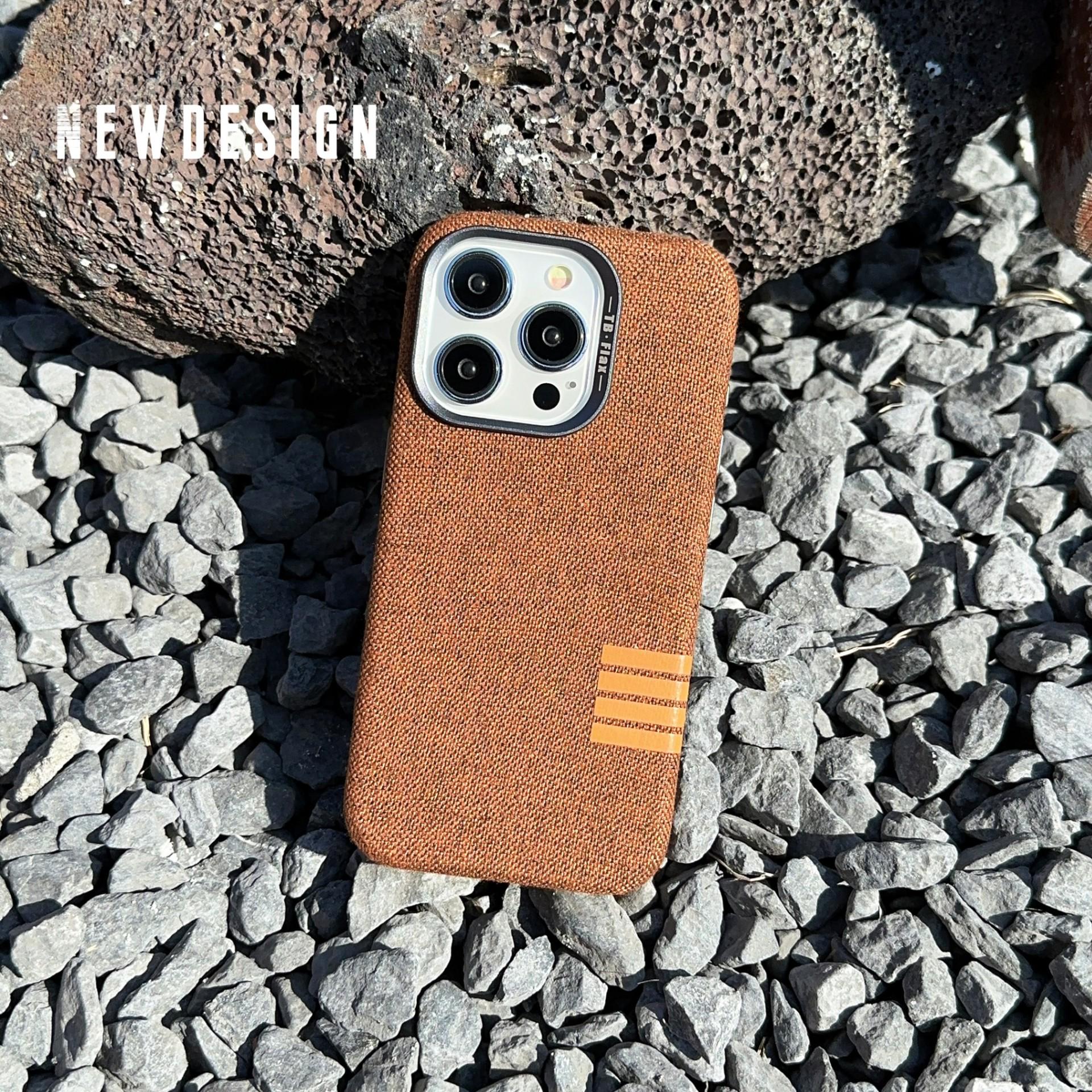 Linen Texture Magnetic Case for iPhone 15 Pro Max - Full Coverage Protection 15 Pro