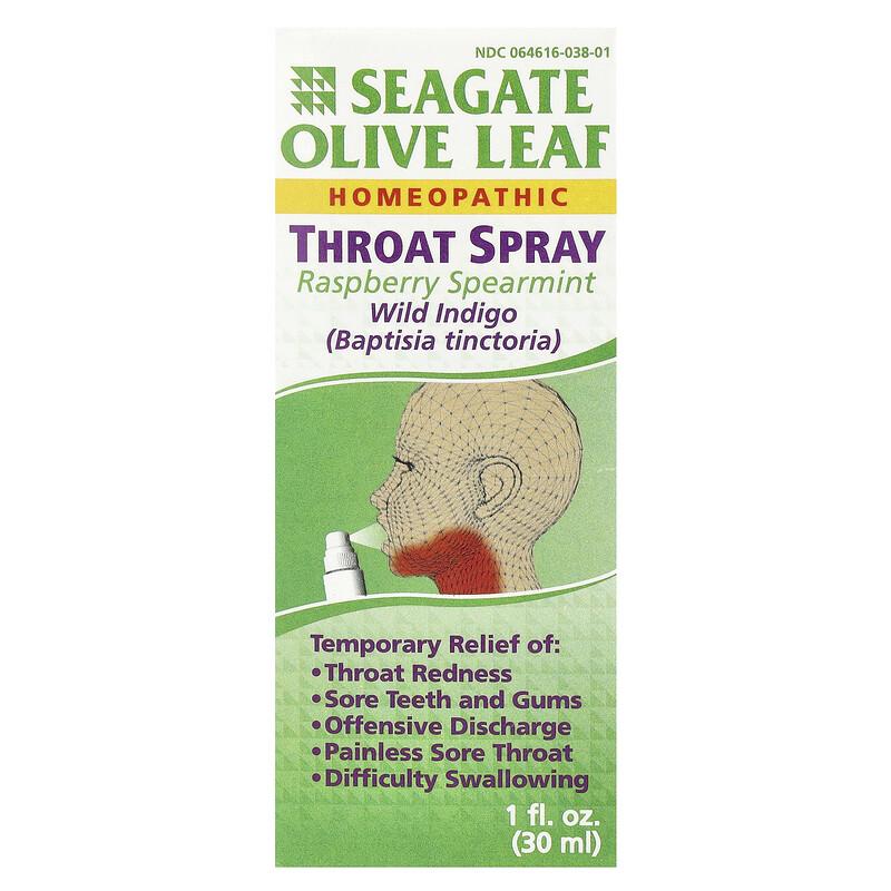 Olive Leaf Throat Spray, Raspberry Spearmint, 1 Fl Oz (30 Ml)
