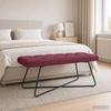 Bench with Button Tufting Wine Red 110 x 40 x 46 cm Fabric