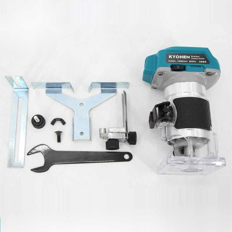 

Kyohen Аккумуляторный Электрический Электрический Переменный для Снятия Фаски и Фрезерования Совместимый с 18V Makita Триммер, Триммер, Фрезер, 6,35 мм, Скорость, синий